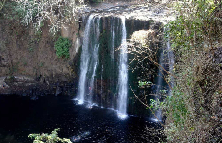 A waterfall